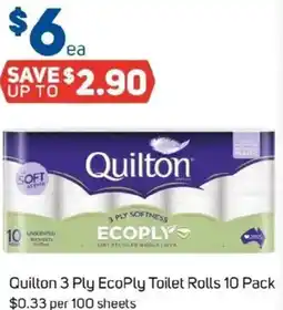 Foodland Quilton 3 Ply EcoPly Toilet Rolls offer