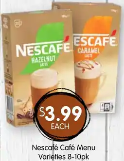Spudshed Nescafé Café Menu Varieties offer