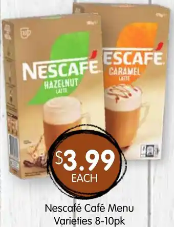Spudshed Nescafé Café Menu Varieties offer