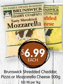 Spudshed Brunswick Shredded Cheddar, Pizza or Mozzarella Cheese offer