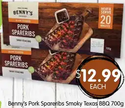 Spudshed Benny's Pork Spareribs Smoky Texas BBQ offer