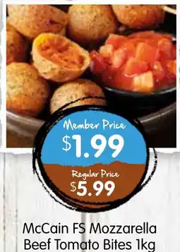 Spudshed McCain FS Mozzarella Beef Tomato Bites offer