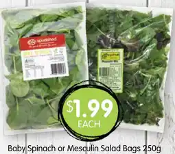 Spudshed Baby Spinach or Mesculin Salad Bags offer