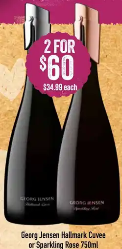 Spudshed Georg Jensen Hallmark Cuvee or Sparkling Rose offer