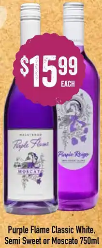 Spudshed Purple Flame Classic White, Semi Sweet or Moscato offer