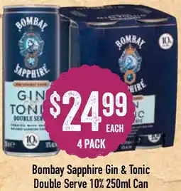 Spudshed Bombay Sapphire Gin & Tonic Double Serve offer