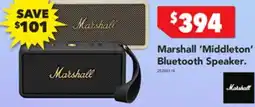 Harvey Norman Marshall 'Middleton' Bluetooth Speaker. offer