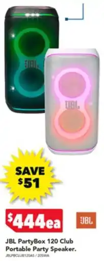 Harvey Norman JBL PartyBox 120 Club Portable Party Speaker. offer