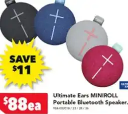 Harvey Norman Ultimate Ears MINIROLL Portable Bluetooth Speaker. offer