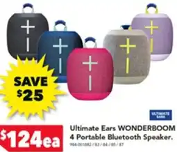 Harvey Norman Ultimate Ears WONDERBOOM 4 Portable Bluetooth Speaker. offer