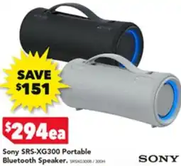 Harvey Norman Sony SRS-XG300 Portable Bluetooth Speaker offer