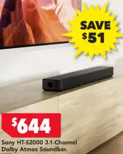 Harvey Norman Sony HT-S2000 3.1-Channel Dolby Atmos Soundbar offer