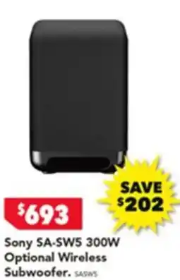 Harvey Norman Sony SA-SW5 300W Optional Wireless Subwoofer offer