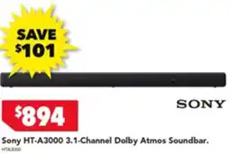 Harvey Norman Sony HT-A3000 3.1-Channel Dolby Atmos Soundbar offer