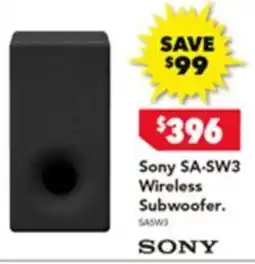 Harvey Norman Sony SA-SW3 Wireless Subwoofer offer