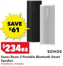 Harvey Norman Sonos Roam 2 Portable Bluetooth Smart Speaker offer