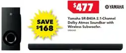 Harvey Norman Yamaha SR-B40A 2.1-Channel Dolby Atmos Soundbar offer