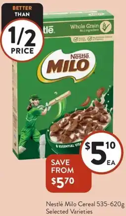 Foodworks Nestlé Milo Cereal offer