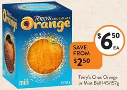 Foodworks Terry's Choc Orange or Mint Ball offer