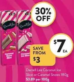 Foodworks Darrell Lea Coconut Ice Slice or Caramel Snows offer