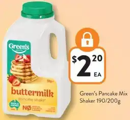Foodworks Green's Pancake Mix Shaker offer