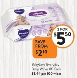 Foodworks BabyLove Everyday Baby Wipes offer
