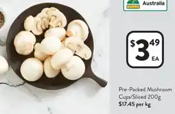 Foodworks Pre-Packed Mushroom Cups/Sliced offer