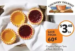 Foodworks Country Delight Tarts offer