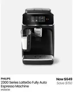 Myer 2300 Series LatteGo Fully Auto Espresso Machine offer