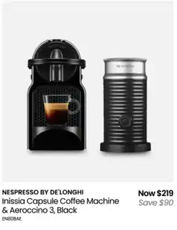 Myer Inissia capsule coffee machine & aeroccino 3 offer