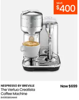 Myer The vertuo creatista coffee machine offer