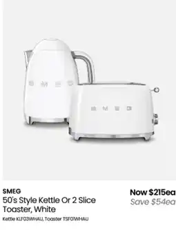Myer 50's style kettle or 2 slice toaste offer