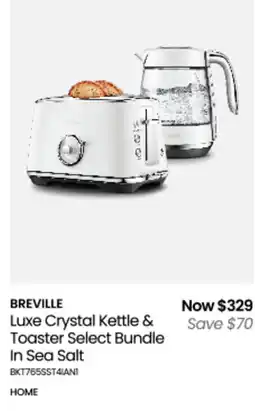 Myer Luxe Crystal Kettle & Toaster Select Bundle In Sea Salt offer