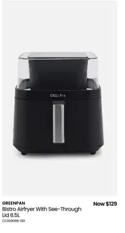 Myer Bistro airfryer with see-through lid offer