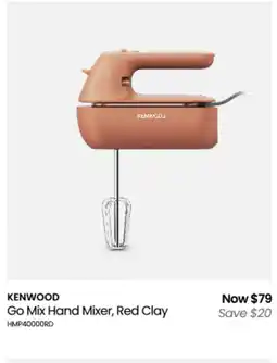 Myer Go mix hand mixer, red clay offer
