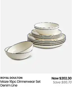 Myer Maze 16pc dinnerwear set denim line offer
