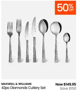 Myer 42 pc diamonds cutlery set offer