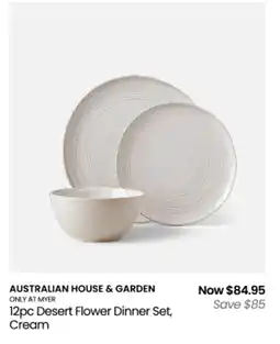 Myer 12pc desert flower dinner set, cream offer