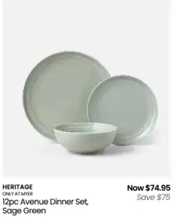 Myer 12pc avenue dinner set, sage green offer