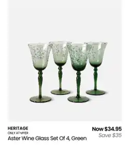 Myer Aster wine glass set of 4, green offer
