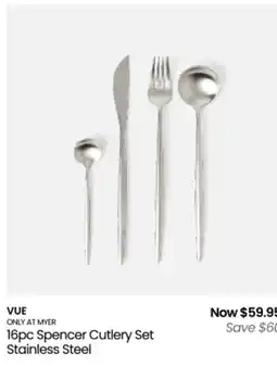Myer 16pc spencer cutlery set stainless steel offer