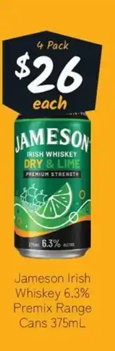 Cellarbrations Jameson irish whiskey 6.3% premix range cans offer