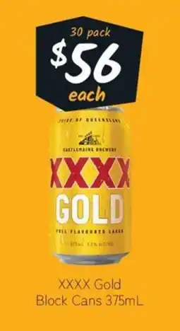 Cellarbrations Xxxx gold block cans offer