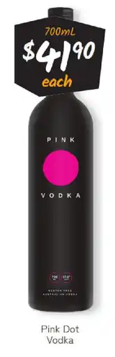 Cellarbrations Pink dot vodka offer