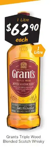 Grants triple wood blended scotch whisky