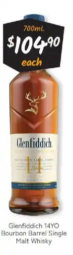 Cellarbrations Glenfiddich 14 yo bourbon barrel single offer