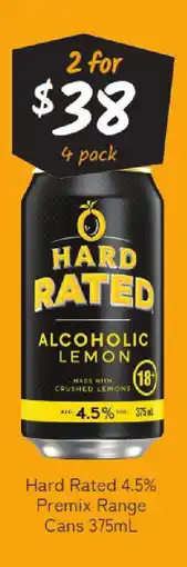 Cellarbrations Hard rated 4.5% premix range cans offer
