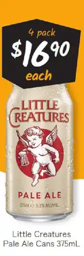 Cellarbrations Little creatures pale ale cans offer