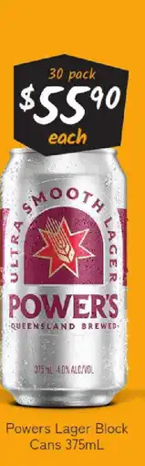 Cellarbrations Powers lager block cans offer