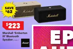 2nds World Marshall 'emberton iii' bluetooth speaker offer